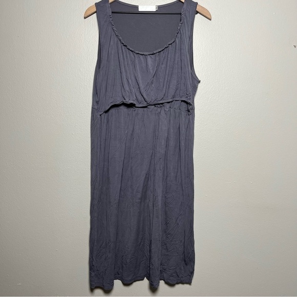 Latched Mama Women Dress XXL Gray Sleeveless Mini Postpartum‎ Nursing Stretch - Picture 1 of 9